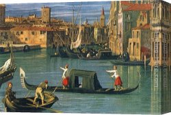 Salute Canvas Paintings - The Grand Canal at the Salute Church [detail] by Canaletto
